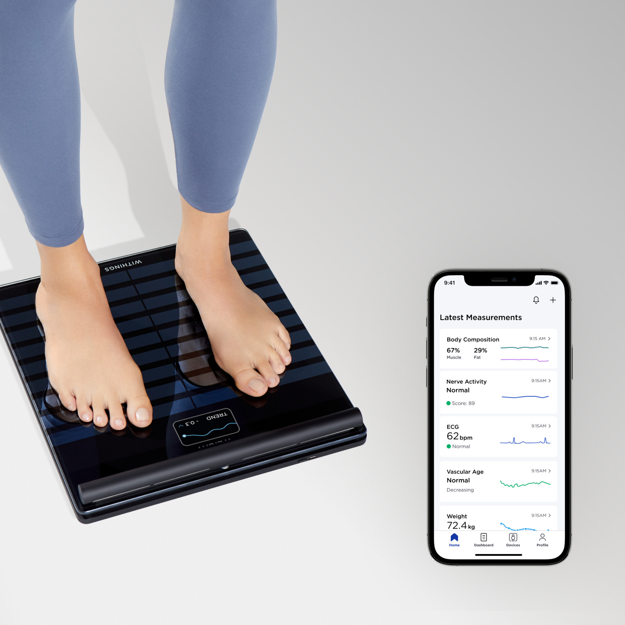 Анализатор состава тела Withings Body Scan Black, черные №422 Анализатор состава тела Withings Body Scan Black, черные №422