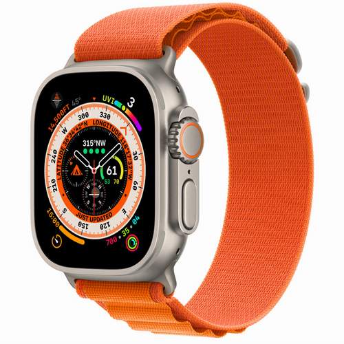 Apple Watch Ultra 49 мм - титановый, Alpine Loop, цвет оранжевый