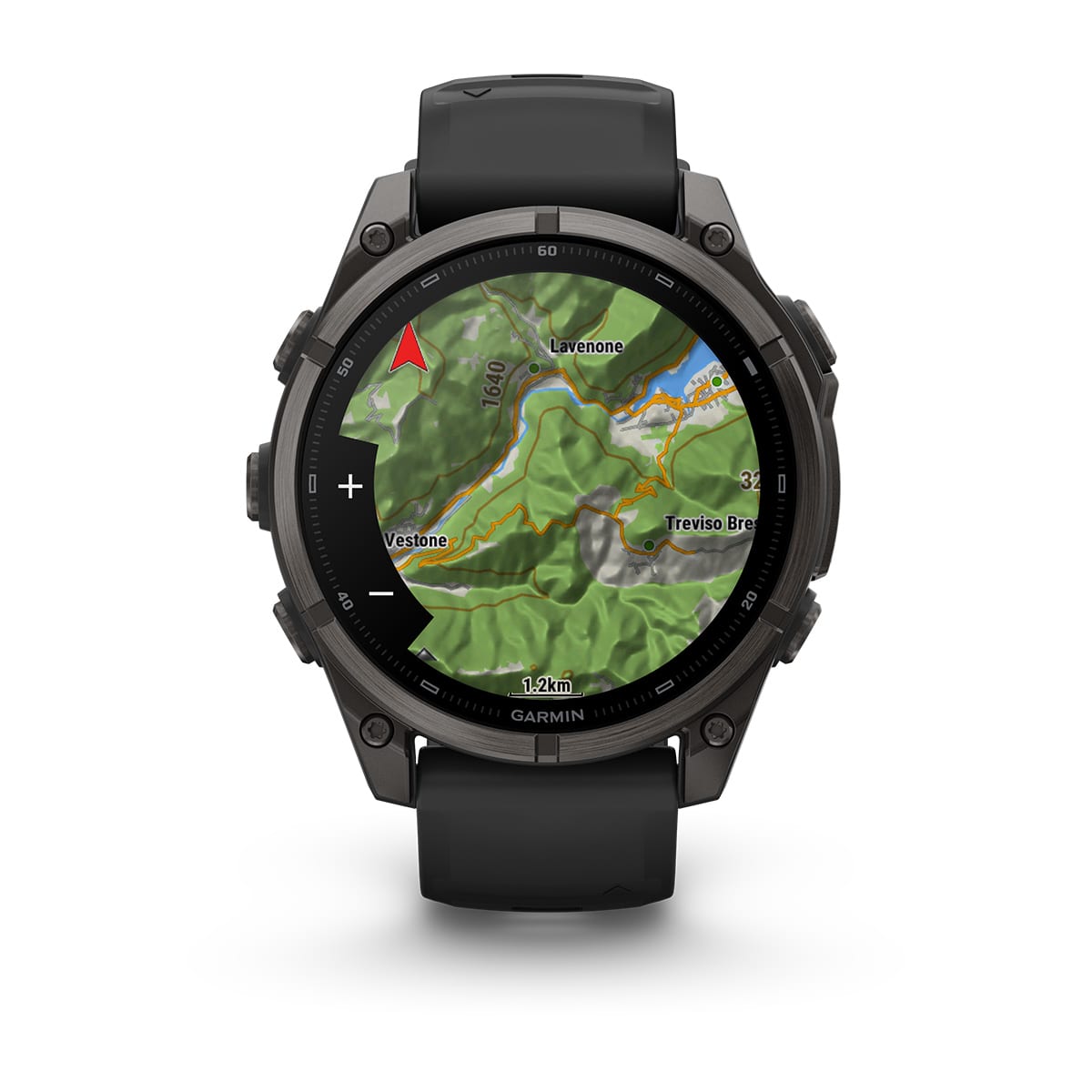 fenix 9 - 47 мм, титановый, угольно-серый DLC, черный силиконовый ремешок №422