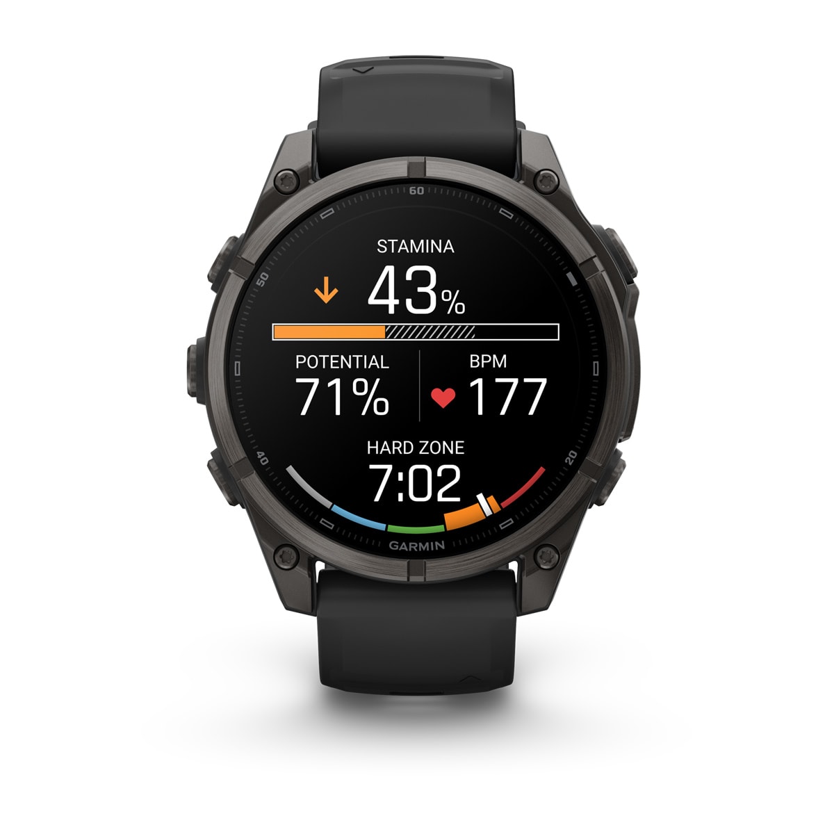 fenix 9 - 47 мм, титановый, угольно-серый DLC, черный силиконовый ремешок №422