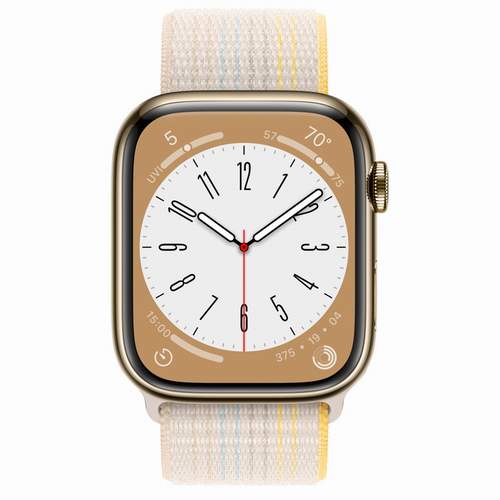 Apple Watch Series 8 - Gold Stainless Steel 45 мм, ремешок Sport Loop, цвет Starlight