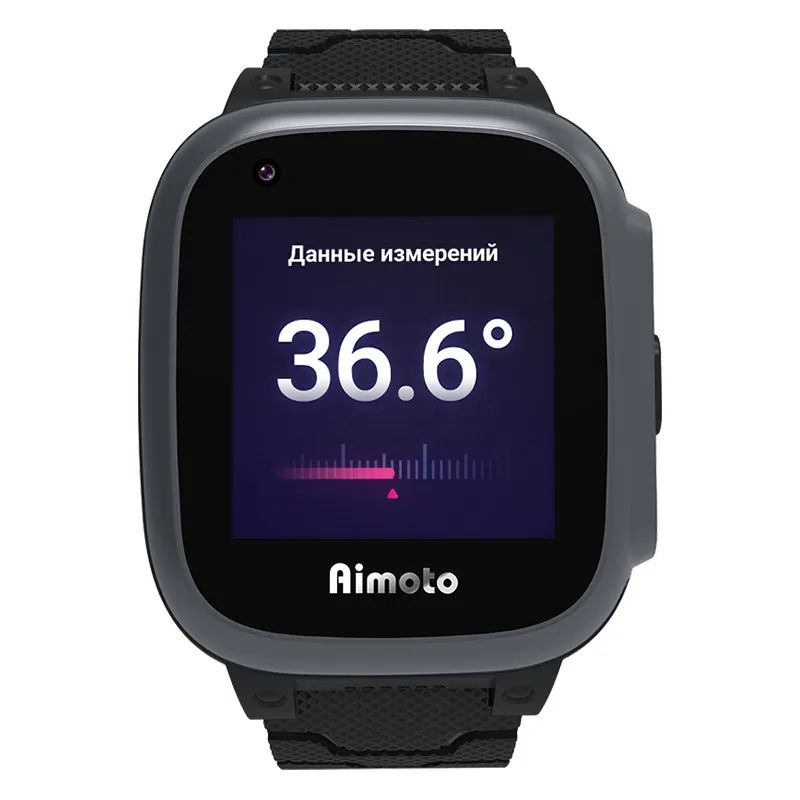Aimoto Integra 4G, детские умные часы, датчик температуры тела, видеозвонок, GPS (черные) №422