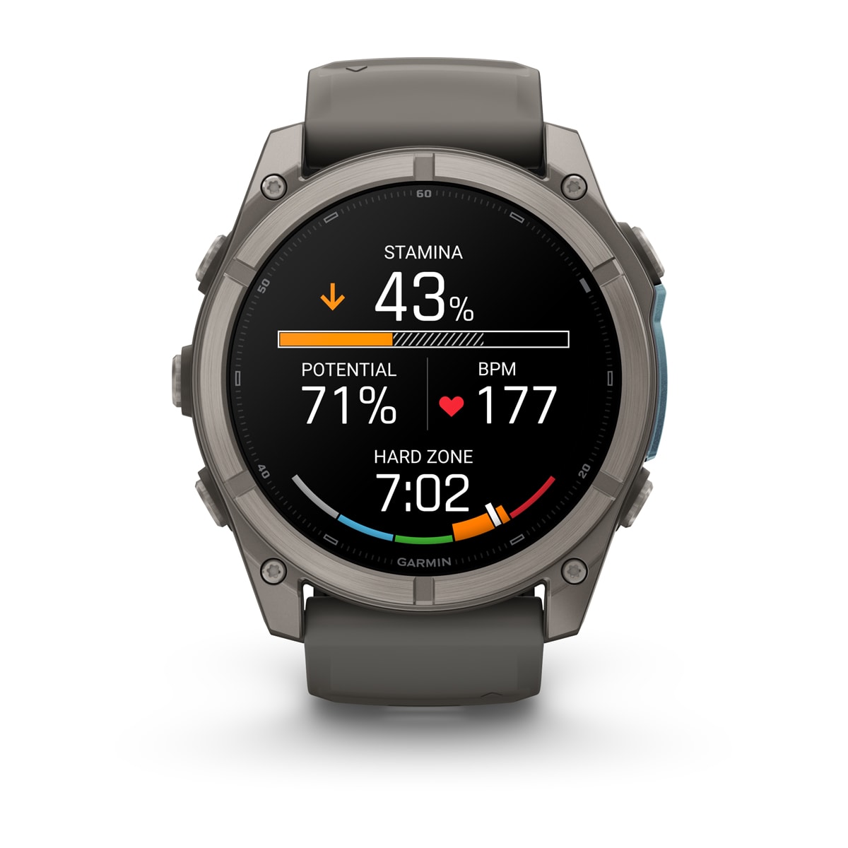 fenix 9 - 51 мм, титановый, пепельно-серый силиконовый ремешок №422