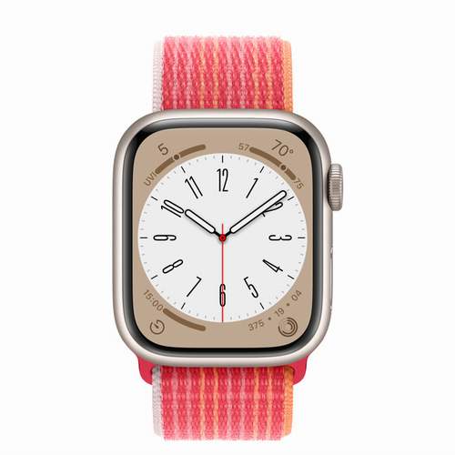 Apple Watch Series 8 - Starlight Aluminium 41 мм, ремешок Sport Loop (PRODUCT) Red