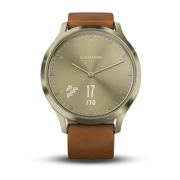 Часы vivomove HR Premium золотые со светло-коричневым ремешком №422