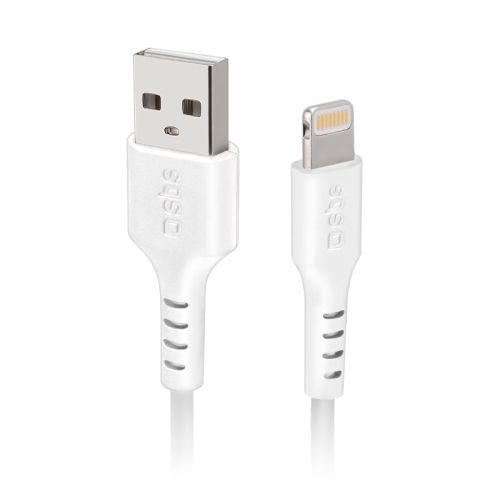 SBS Mobile Кабель Lightning USB металлические разъемы, 2 м, белый