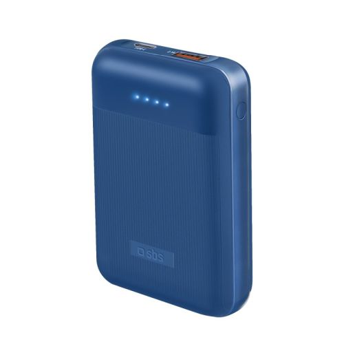SBS Mobile Аккумулятор 10.000 mAh 1 USB + 1 Type-C, PD 20W, голубой