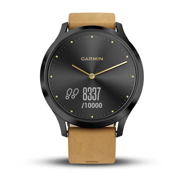 Часы vivomove HR Premium черный оникс со светло-коричневым кожаным ремешком №422