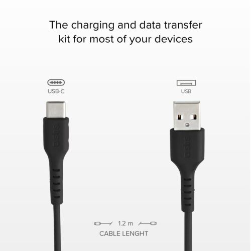 SBS Mobile Комплект кабелей USB-A - USB-C 3 шт (3 цвета 1,2 м)