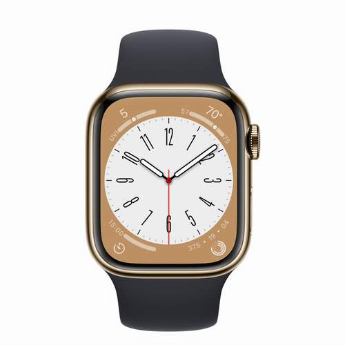 Apple Watch Series 8 - Gold Stainless Steel 41 мм, ремешок Sport Band, цвет Midnight №422