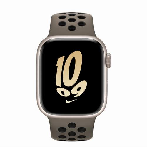 Apple Watch Series 8 - Starlight Aluminium 41 мм, ремешок Nike Sport Band Olive Grey