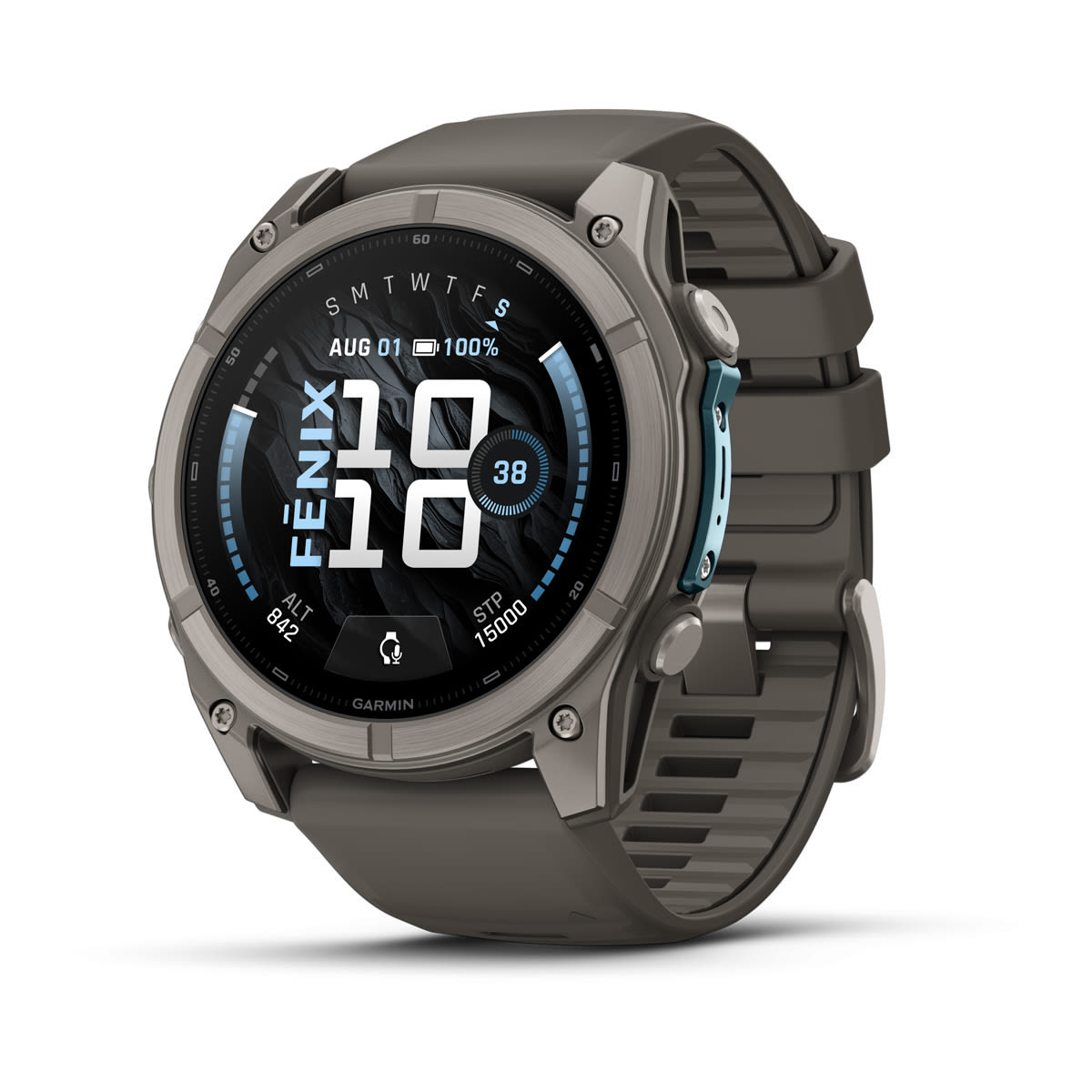 fenix 9 - 51 мм, титановый, пепельно-серый силиконовый ремешок №422