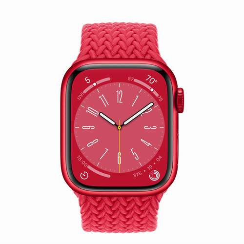 Apple Watch Series 8 - (PRODUCT) Red Aluminium 41 мм, ремешок Braided Solo Loop