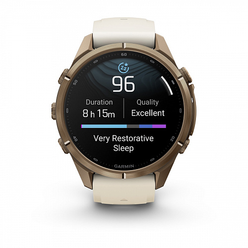 fenix 9 Pro - 43 мм, титановый цвета "осеннее золото", кремово-серый силиконовый ремешок