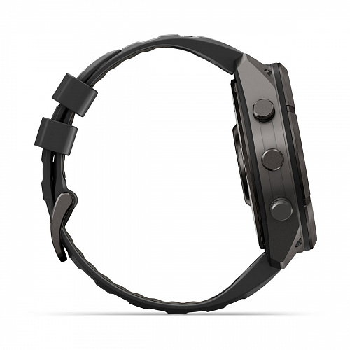 fenix 9 Pro - 51 мм, титановый, угольно-серый DLC, черно-серый силиконовый ремешок fenix 9 Pro - 51 мм, титановый, угольно-серый DLC, черно-серый силиконовый ремешок