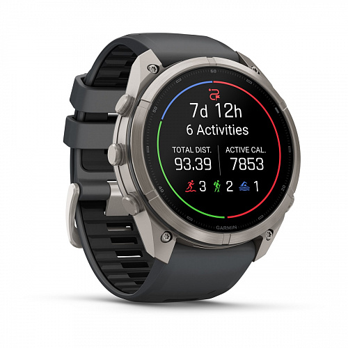 fenix 9 Pro - 51 мм, титановый, черный силиконовый ремешок fenix 9 Pro - 51 мм, титановый, черный силиконовый ремешок