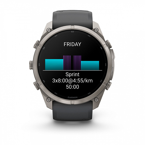 fenix 9 Pro - 51 мм, титановый, черный силиконовый ремешок fenix 9 Pro - 51 мм, титановый, черный силиконовый ремешок