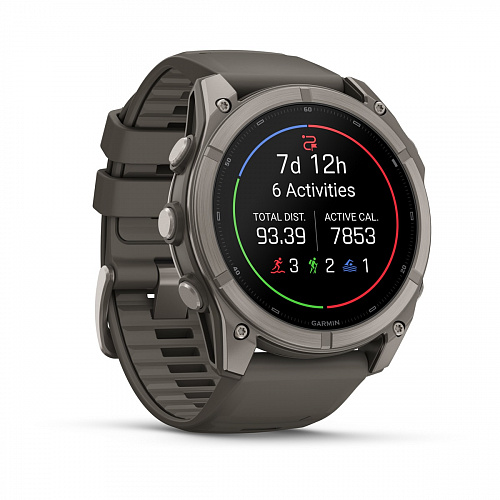 fenix 9 - 51 мм, титановый, пепельно-серый силиконовый ремешок