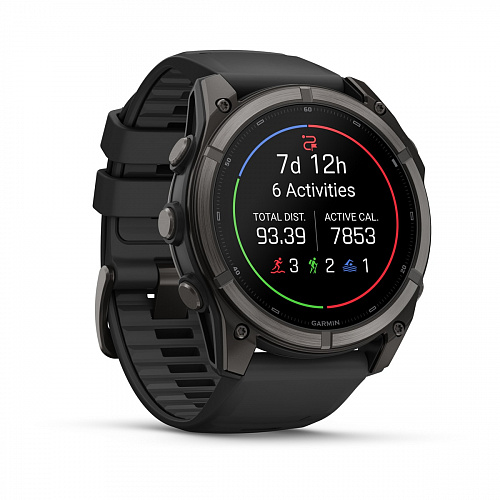 fenix 9 - 51 мм, титановый, угольно-серый DLC, черный силиконовый ремешок fenix 9 - 51 мм, титановый, угольно-серый DLC, черный силиконовый ремешок