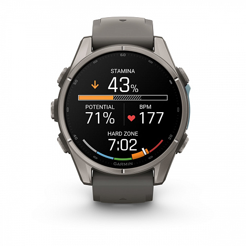 fenix 9 - 43 мм, титановый, пепельно-серый силиконовый ремешок fenix 9 - 43 мм, титановый, пепельно-серый силиконовый ремешок