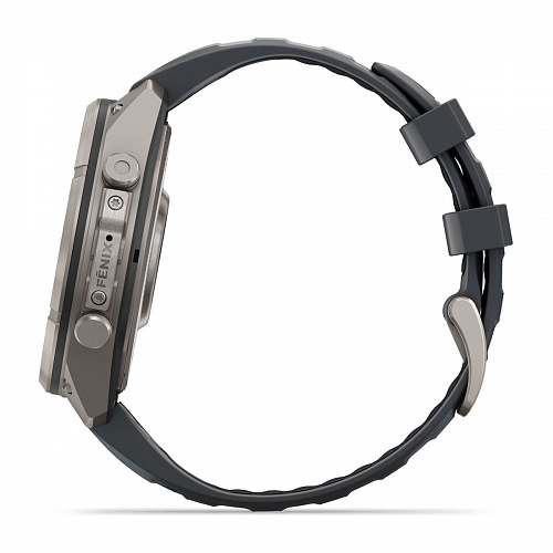 fenix 9 Pro - 47 мм, титановый, черный силиконовый ремешок