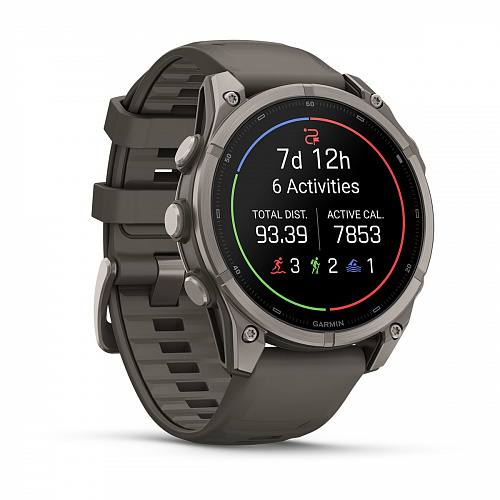 fenix 9 - 47 мм, титановый, пепельно-серый силиконовый ремешок fenix 9 - 47 мм, титановый, пепельно-серый силиконовый ремешок