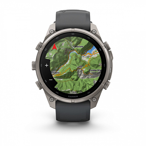fenix 9 Pro - 47 мм, титановый, черный силиконовый ремешок