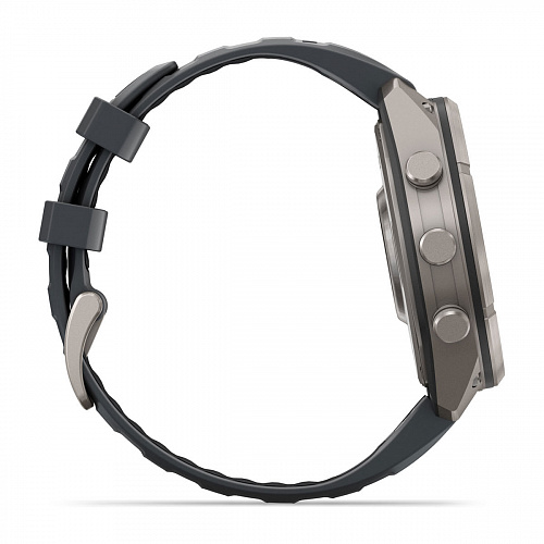 fenix 9 Pro - 47 мм, титановый, черный силиконовый ремешок