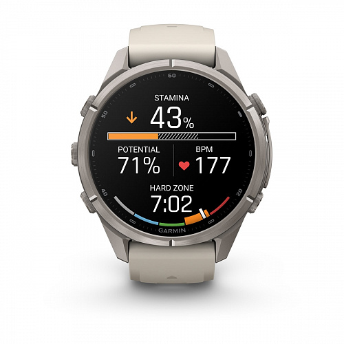 fenix 9 Pro - 43 мм, титановый, туманно-серый/темный песчаник силиконовый ремешок fenix 9 Pro - 43 мм, титановый, туманно-серый/темный песчаник силиконовый ремешок
