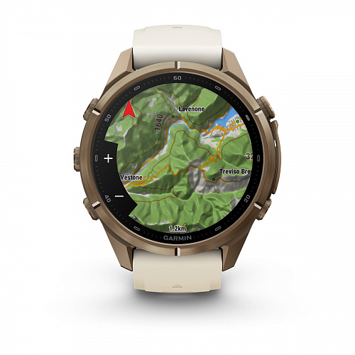 fenix 9 Pro - 43 мм, титановый цвета "осеннее золото", кремово-серый силиконовый ремешок