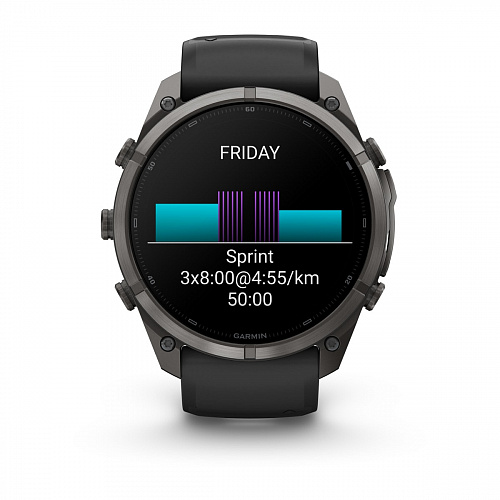 fenix 9 Pro - 51 мм, титановый, угольно-серый DLC, черно-серый силиконовый ремешок fenix 9 Pro - 51 мм, титановый, угольно-серый DLC, черно-серый силиконовый ремешок
