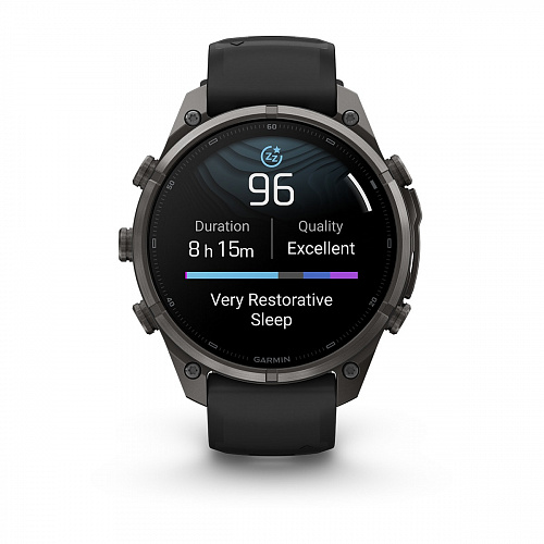 fenix 9 Pro - 47 мм, титановый, угольно-серый DLC, черно-серый силиконовый ремешок fenix 9 Pro - 47 мм, титановый, угольно-серый DLC, черно-серый силиконовый ремешок