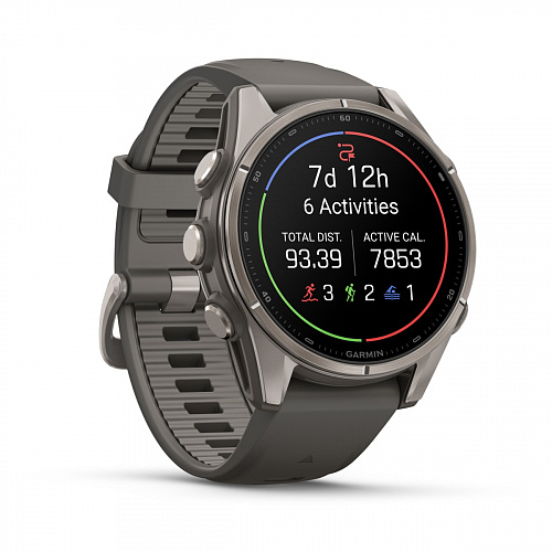 fenix 9 - 43 мм, титановый, пепельно-серый силиконовый ремешок fenix 9 - 43 мм, титановый, пепельно-серый силиконовый ремешок