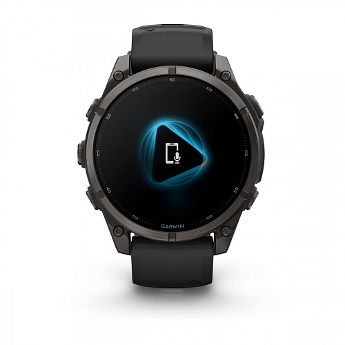 fenix 9 - 47 мм, титановый, угольно-серый DLC, черный силиконовый ремешок