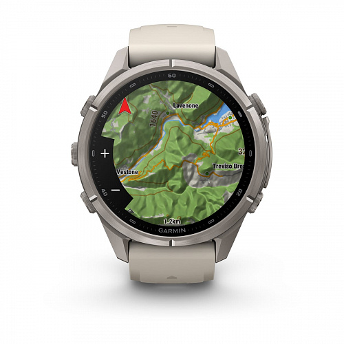 fenix 9 Pro - 43 мм, титановый, туманно-серый/темный песчаник силиконовый ремешок fenix 9 Pro - 43 мм, титановый, туманно-серый/темный песчаник силиконовый ремешок