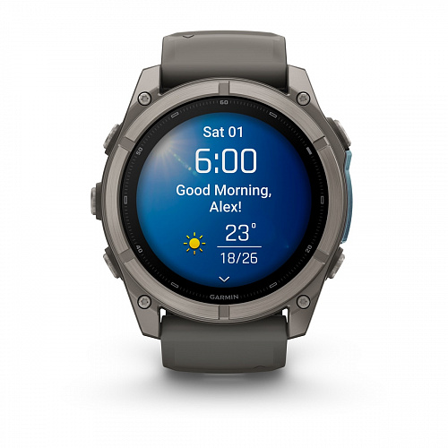 fenix 9 - 51 мм, титановый, пепельно-серый силиконовый ремешок