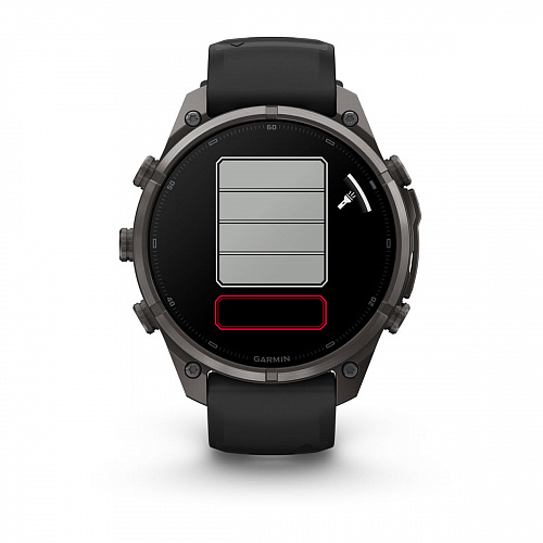 fenix 9 Pro - 47 мм, титановый, угольно-серый DLC, черно-серый силиконовый ремешок fenix 9 Pro - 47 мм, титановый, угольно-серый DLC, черно-серый силиконовый ремешок