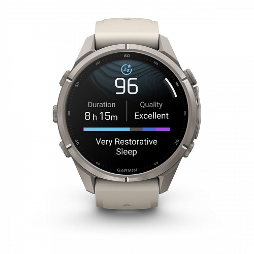 fenix 9 Pro - 43 мм, титановый, туманно-серый/темный песчаник силиконовый ремешок fenix 9 Pro - 43 мм, титановый, туманно-серый/темный песчаник силиконовый ремешок
