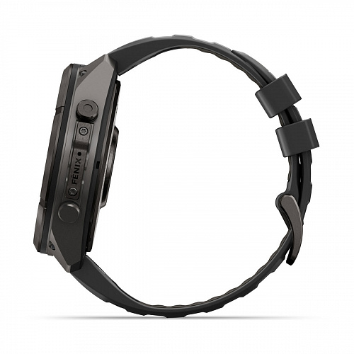 fenix 9 Pro - 51 мм, титановый, угольно-серый DLC, черно-серый силиконовый ремешок fenix 9 Pro - 51 мм, титановый, угольно-серый DLC, черно-серый силиконовый ремешок