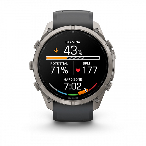 fenix 9 Pro - 51 мм, титановый, черный силиконовый ремешок fenix 9 Pro - 51 мм, титановый, черный силиконовый ремешок