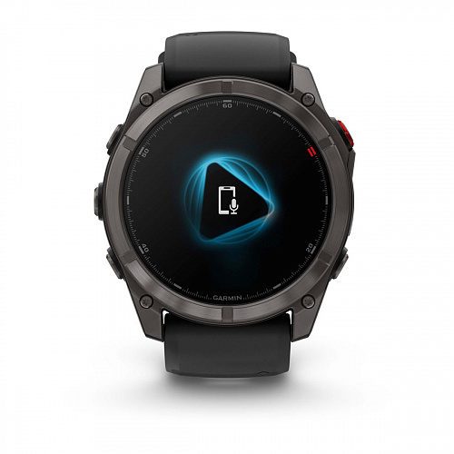 fenix 8 Pro - 51 мм, AMOLED, Sapphire, DLC, угольно-серый, черный силиконовый ремешок fenix 8 Pro - 51 мм, AMOLED, Sapphire, DLC, угольно-серый, черный силиконовый ремешок