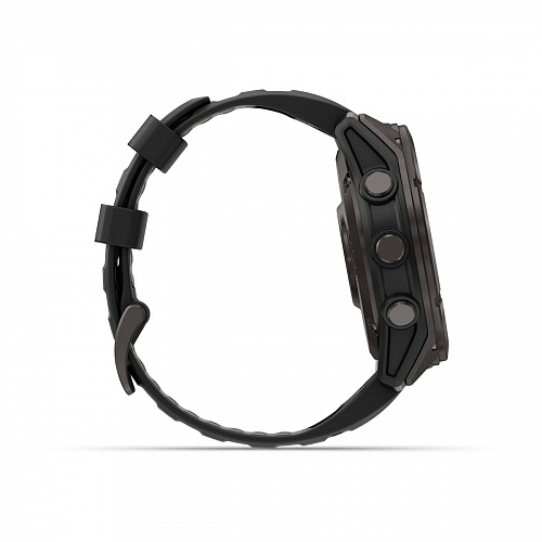 fenix 8 Pro - 51 мм, AMOLED, Sapphire, DLC, угольно-серый, черный силиконовый ремешок fenix 8 Pro - 51 мм, AMOLED, Sapphire, DLC, угольно-серый, черный силиконовый ремешок