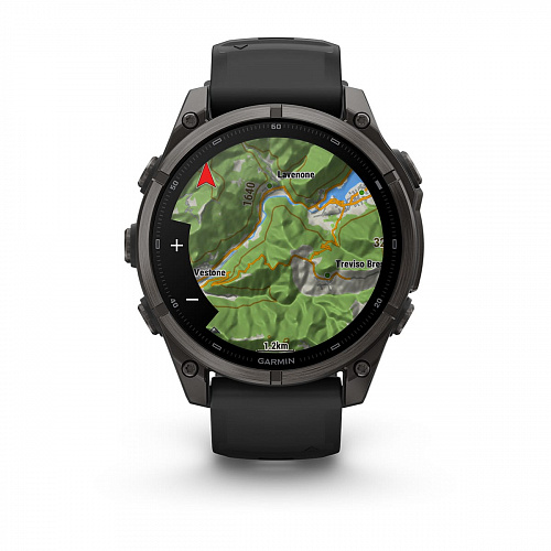 fenix 9 - 47 мм, титановый, угольно-серый DLC, черный силиконовый ремешок