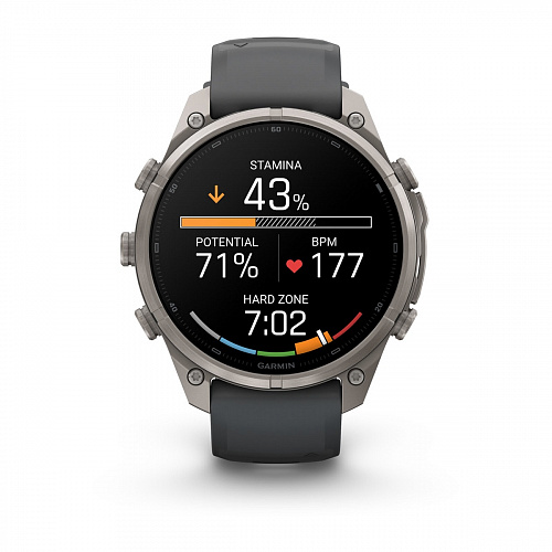 fenix 9 Pro - 47 мм, титановый, черный силиконовый ремешок