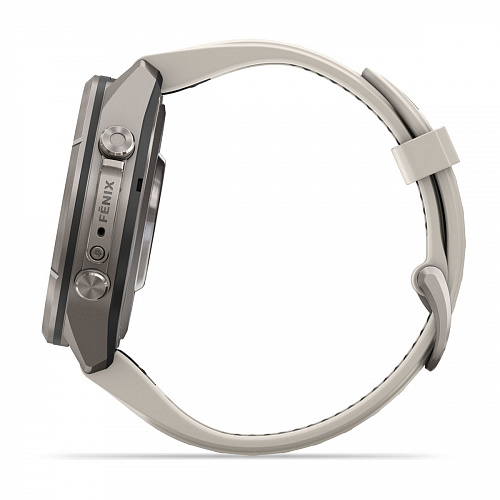 fenix 9 Pro - 43 мм, титановый, туманно-серый/темный песчаник силиконовый ремешок fenix 9 Pro - 43 мм, титановый, туманно-серый/темный песчаник силиконовый ремешок