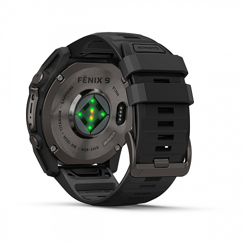 fenix 9 - 51 мм, титановый, угольно-серый DLC, черный силиконовый ремешок fenix 9 - 51 мм, титановый, угольно-серый DLC, черный силиконовый ремешок